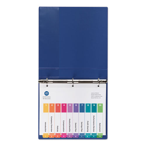 Customizable Toc Ready Index Multicolor Dividers, 10-tab, Letter, 6 Sets