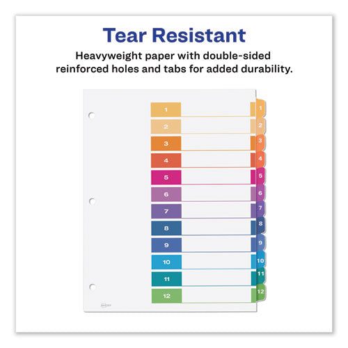 Customizable Toc Ready Index Multicolor Dividers, 12-tab, Letter, 6 Sets
