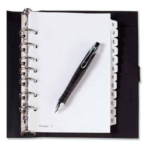 Preprinted Tab Dividers, 12-tab, 8.5 X 5 1-2