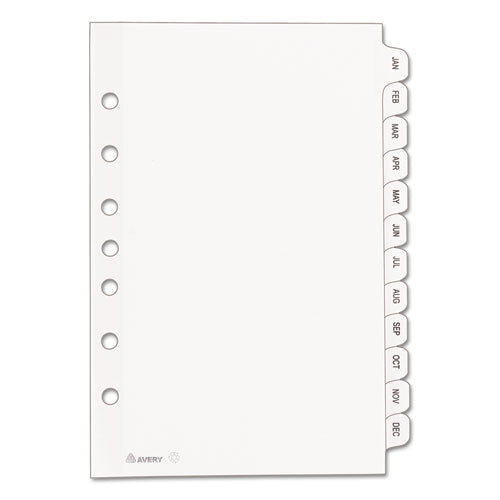 Preprinted Tab Dividers, 12-tab, 8.5 X 5 1-2