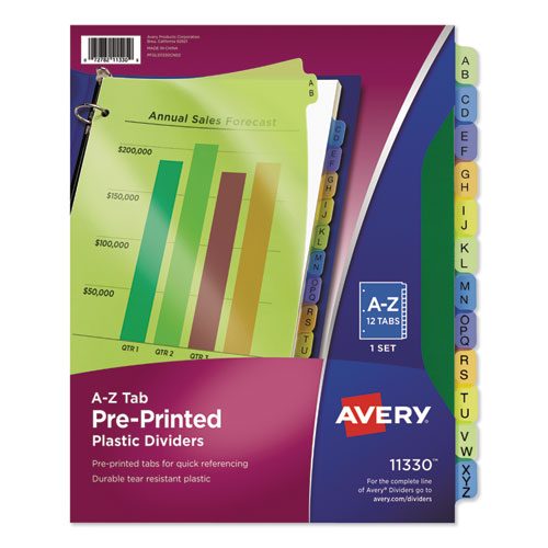 Durable Preprinted Plastic Tab Dividers, 12-tab, Jan. To Dec., 11 X 8.5, Assorted, 1 Set