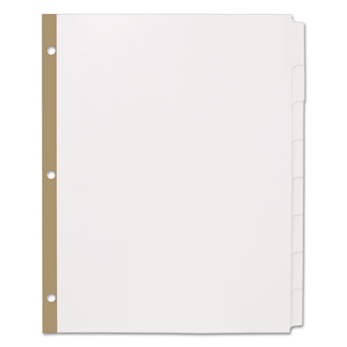 Index Dividers With White Labels, 8-tab, 11 X 8.5, White, 5 Sets