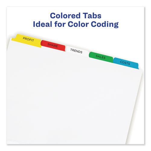 Print And Apply Index Maker Clear Label Dividers, 5 Color Tabs, Letter