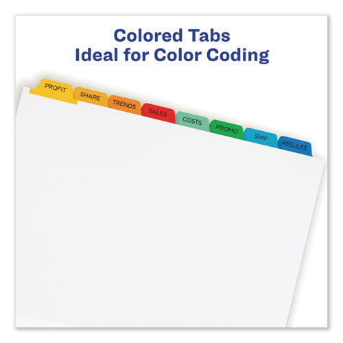Print And Apply Index Maker Clear Label Dividers, 8 Color Tabs, Letter