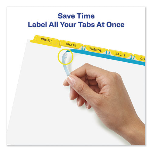 Print And Apply Index Maker Clear Label Dividers, 5 Color Tabs, Letter, 5 Sets