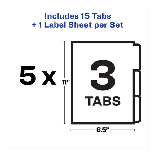 Print And Apply Index Maker Clear Label Unpunched Dividers, 3tab, Letter, 5 Sets