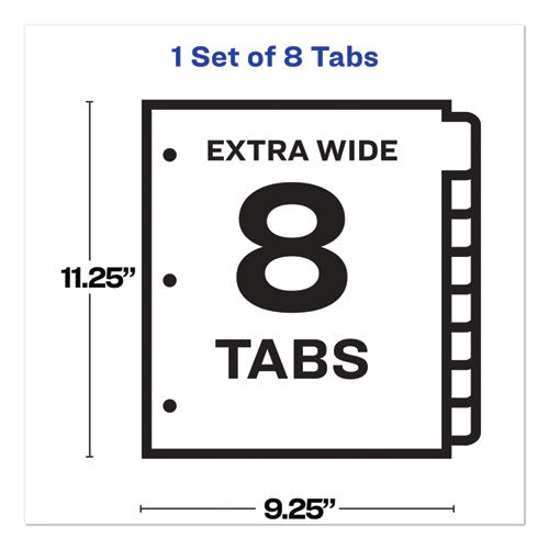Print And Apply Index Maker Clear Label Dividers, 8 White Tabs, Letter
