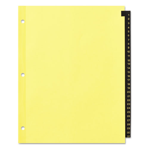 Preprinted Black Leather Tab Dividers, 31-tab, Letter