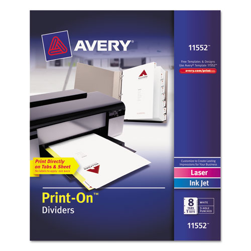 Customizable Print-on Dividers, 8-tab, Letter, 5 Sets