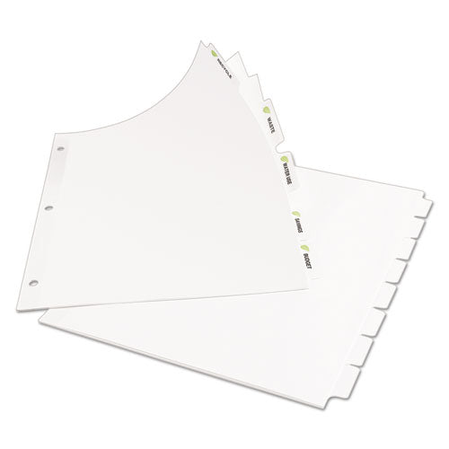 Index Maker Ecofriendly Print And Apply Clear Label Dividers With White Tabs, 5-tab, 11 X 8.5, White, 5 Sets