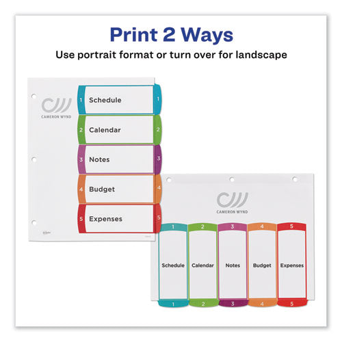 Customizable Toc Ready Index Multicolor Dividers, 1-5, Letter