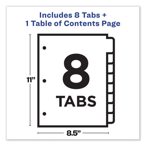 Customizable Toc Ready Index Multicolor Dividers, 1-8, Letter