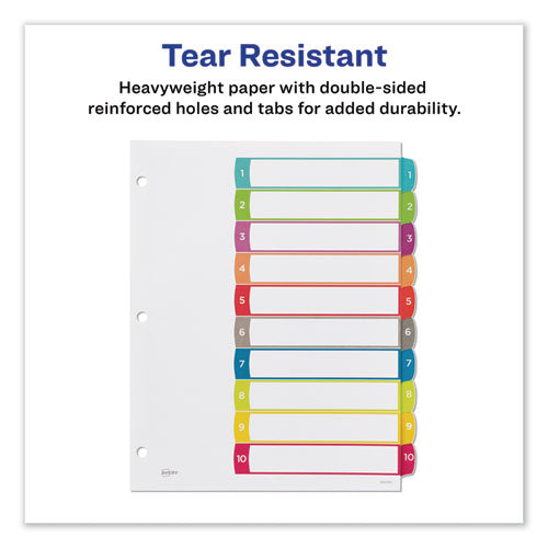 Customizable Toc Ready Index Multicolor Dividers, 1-10, Letter