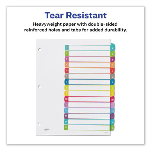 Customizable Toc Ready Index Multicolor Dividers, 1-15, Letter