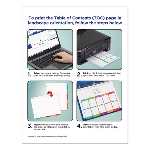 Customizable Toc Ready Index Multicolor Dividers, 1-31, Letter