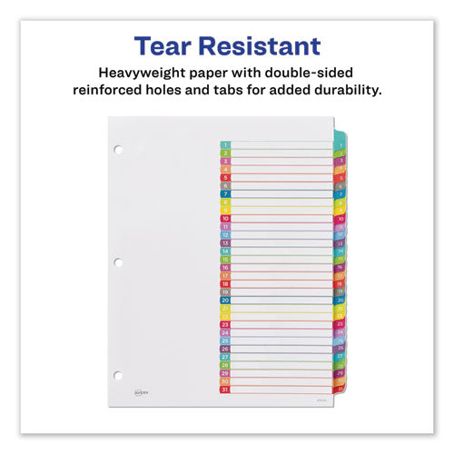 Customizable Toc Ready Index Multicolor Dividers, 1-31, Letter