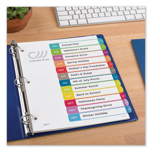 Customizable Toc Ready Index Multicolor Dividers, Jan-dec, Letter