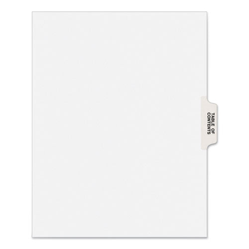 Preprinted Legal Exhibit Side Tab Index Dividers, Avery Style, 25-tab, Table Of Contents, 11 X 8.5, White, 25-pack