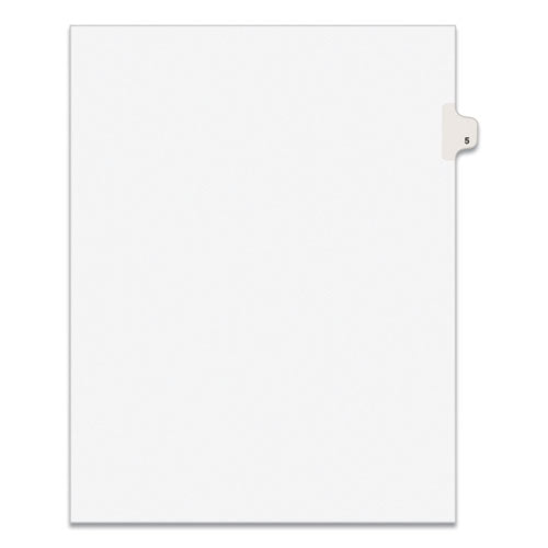 Preprinted Legal Exhibit Side Tab Index Dividers, Avery Style, 10-tab, 5, 11 X 8.5, White, 25-pack