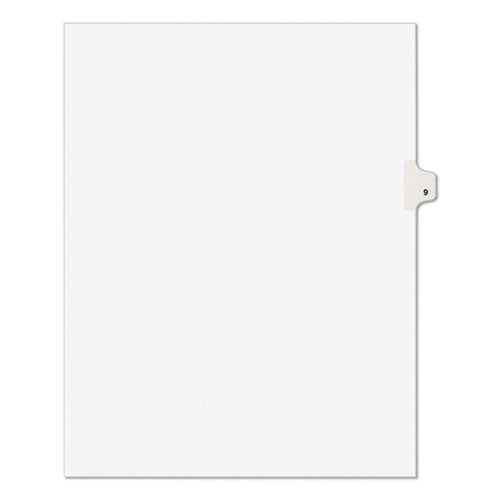 Preprinted Legal Exhibit Side Tab Index Dividers, Avery Style, 10-tab, 9, 11 X 8.5, White, 25-pack