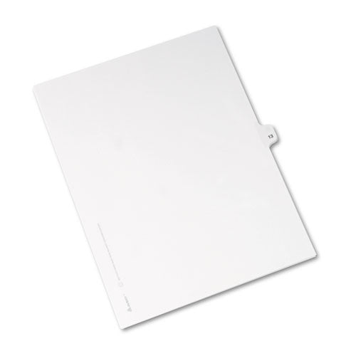 Preprinted Legal Exhibit Side Tab Index Dividers, Avery Style, 10-tab, 13, 11 X 8.5, White, 25-pack