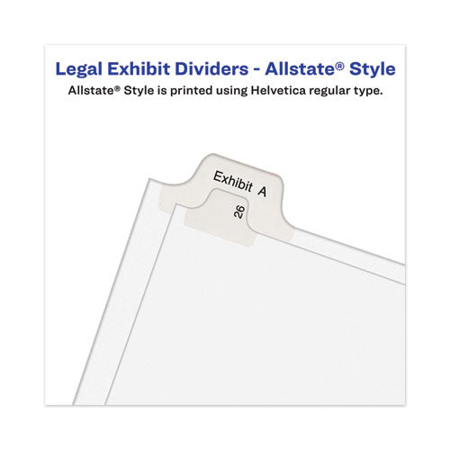 Avery-style Preprinted Legal Bottom Tab Divider, Exhibit B, Letter, White, 25-pk