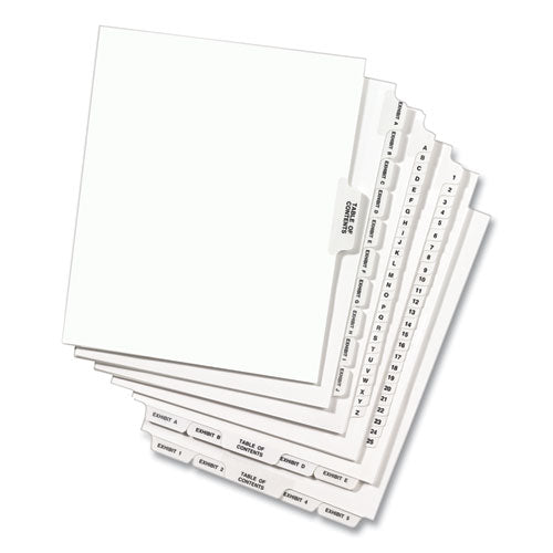 Avery-style Preprinted Legal Bottom Tab Divider, Exhibit K, Letter, White, 25-pk