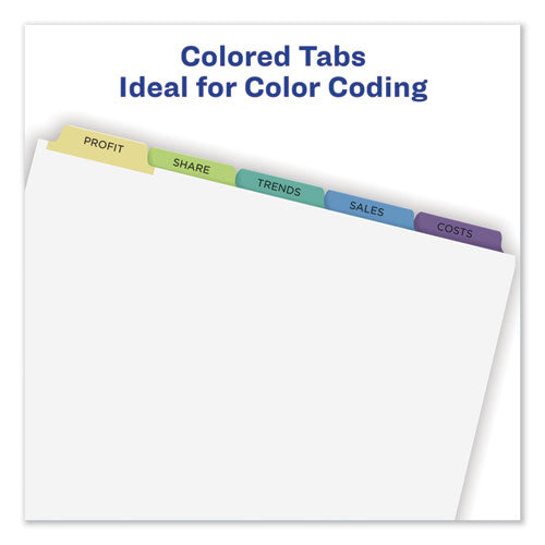 Print And Apply Index Maker Clear Label Dividers, 5 Color Tabs, Letter, 5 Sets