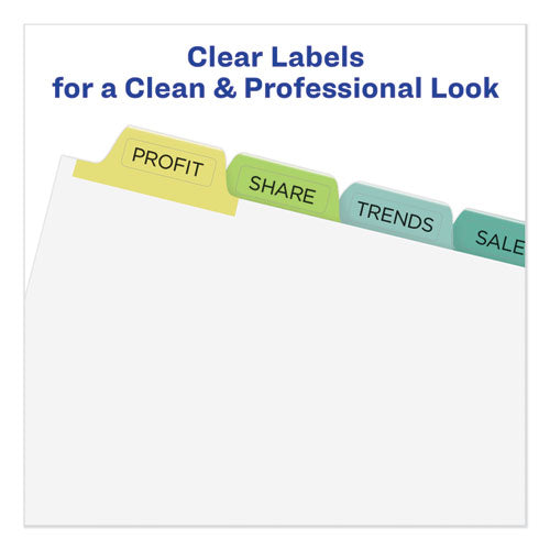 Print And Apply Index Maker Clear Label Unpunched Dividers, 8-tab, Ltr, 25 Sets