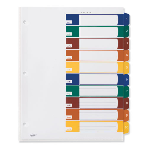 Ready Index Customizable Table Of Contents, Asst Dividers, 10-tab, Ltr, 6 Sets