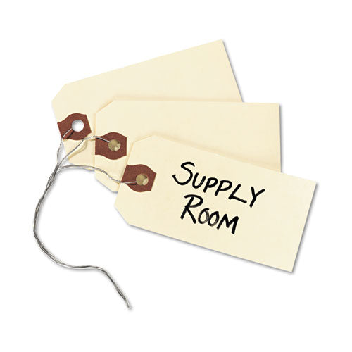 Double Wired Shipping Tags, 13pt. Stock, 3 3-4 X 1 7-8, Manila, 1,000-box