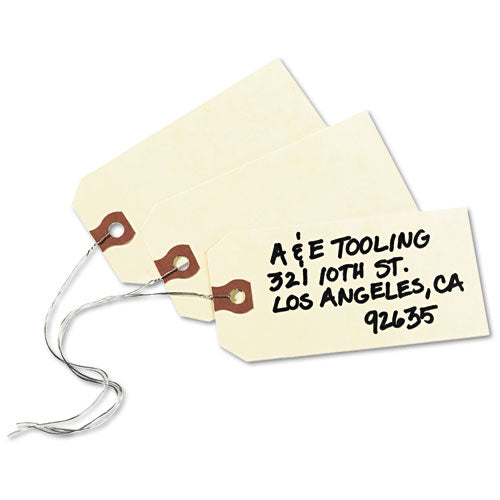 Double Wired Shipping Tags, 13pt. Stock, 4 1-4 X 2 1-8, Manila, 1,000-box