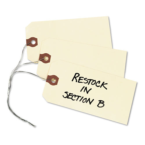 Double Wired Shipping Tags, 13pt. Stock, 4 3-4 X 2 3-8, Manila, 1,000-box