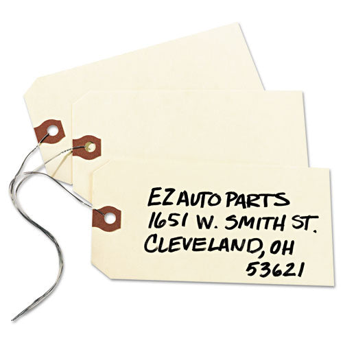 Double Wired Shipping Tags, 13pt. Stock, 5 1-4 X 2 5-8, Manila, 1,000-box