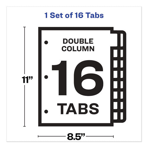 Index Maker Print & Apply Clear Label Double Column Dividers, 16-tab, Letter