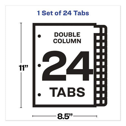 Index Maker Print & Apply Clear Label Double Column Dividers, 24-tab, Letter