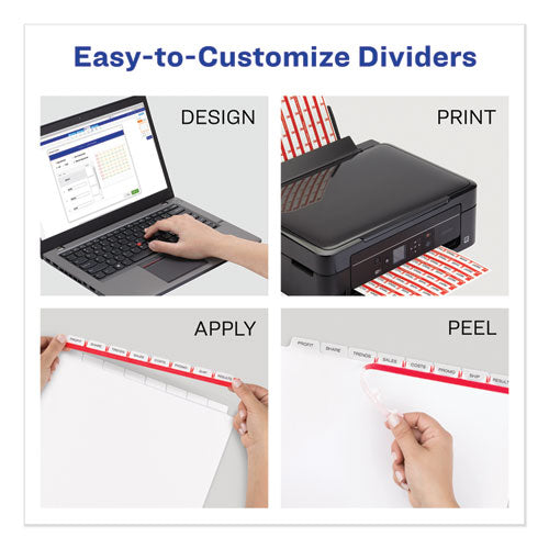 Index Maker Print & Apply Clear Label Double Column Dividers, 24-tab, Letter