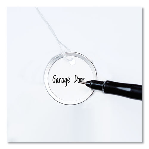 Heavyweight Stock Metal Rim Tags, 1 1-4 Dia, White, 500-box
