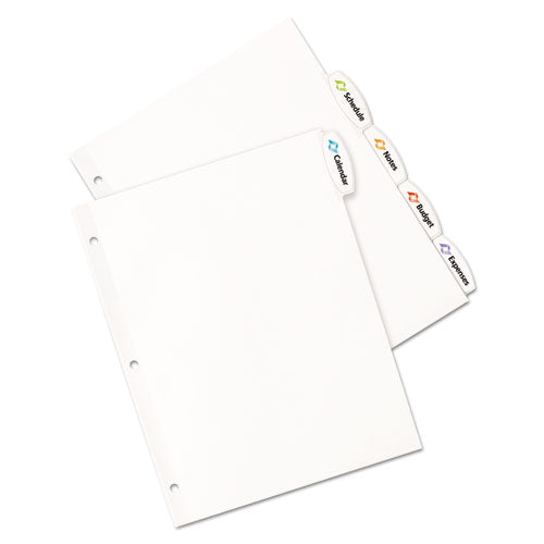 Big Tab Printable White Label Tab Dividers, 5-tab, Letter, 20 Per Pack