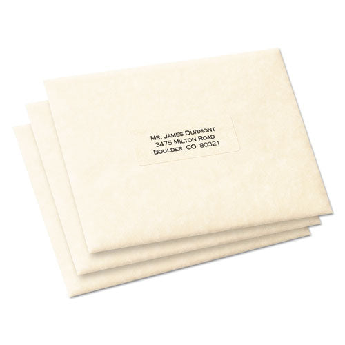Matte Clear Easy Peel Mailing Labels W- Sure Feed Technology, Laser Printers, 1 X 2.63, Clear, 30-sheet, 10 Sheets-pack