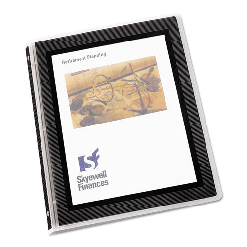 Flexi-view Binder With Round Rings, 3 Rings, 0.5" Capacity, 11 X 8.5, Black