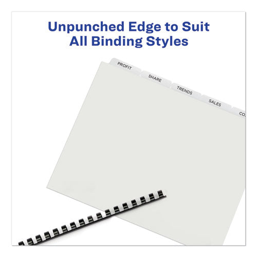 Print And Apply Index Maker Clear Label Unpunched Dividers With Printable Label Strip, 5-tab, 11 X 8.5, Clear, 5 Sets