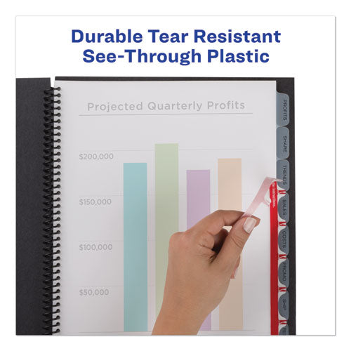 Print And Apply Index Maker Clear Label Unpunched Dividers With Printable Label Strip, 8-tab, 11 X 8.5, Clear, 5 Sets