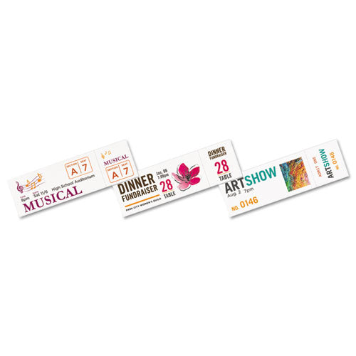 Printable Tickets W-tear-away Stubs, 97 Bright, 65lb, 8.5 X 11, White, 10 Tickets-sheet, 20 Sheets-pack