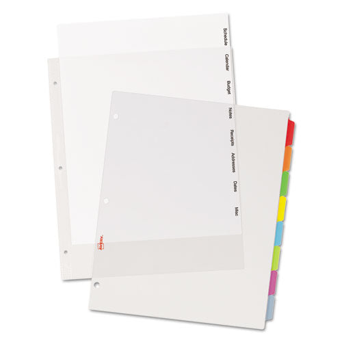 Clear Easy View Plastic Dividers With Multicolored Tabs And Sheet Protector, 8-tab, 11 X 8.5, Clear, 1 Set