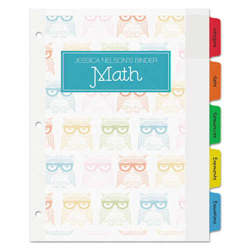 Movable Tab Dividers With Color Tabs, 5-tab, 11 X 8.5, White, 1 Set