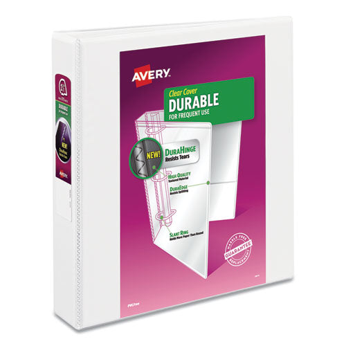 Durable View Binder With Durahinge And Slant Rings, 3 Rings, 1.5" Capacity, 11 X 8.5, White, 4-pack