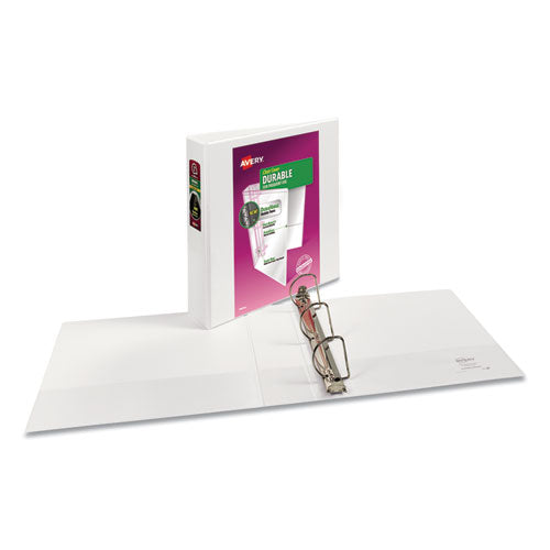 Durable View Binder With Durahinge And Slant Rings, 3 Rings, 2" Capacity, 11 X 8.5, White, 4-pack