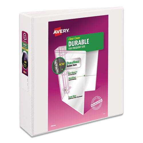 Durable View Binder With Durahinge And Slant Rings, 3 Rings, 2" Capacity, 11 X 8.5, White, 4-pack