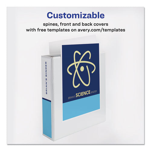 Durable View Binder With Durahinge And Slant Rings, 3 Rings, 2" Capacity, 11 X 8.5, White, 4-pack